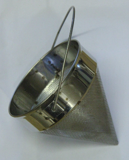 Conical tap strainer